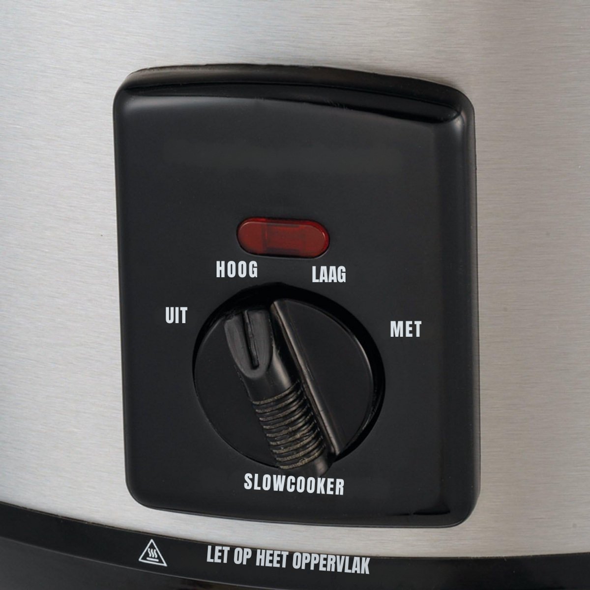 Afbeelding 2 van SCH® Slowcooker met timer - Slowcooker - Crockpot - Zilver - ‎35cm x 26cm x 21 cm