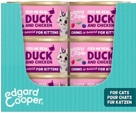 Edgard & Cooper kattenvoer blikjes in een verpakking voor katten.