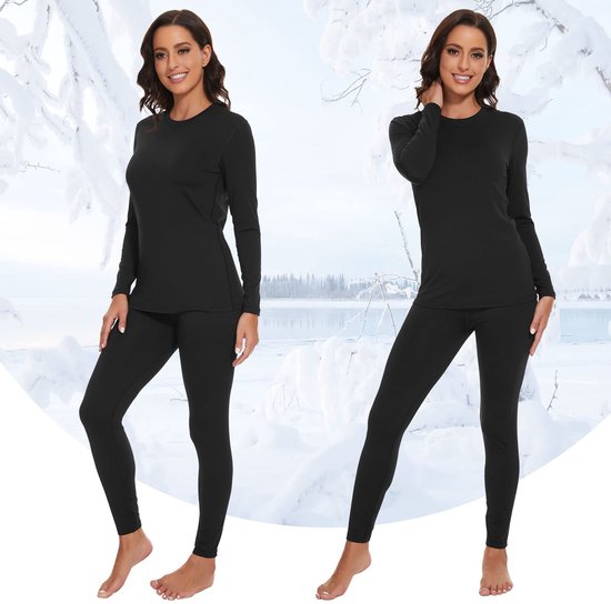 Functioneel Ondergoed Voor Sporten Hyeek Thermo-ondergoed Dames – Fleece Gevoerd, Lang, Voor Skiën, Sport & Winter | Ultrazacht, Ademend, Stretch Thermisch Ondergoed Lang