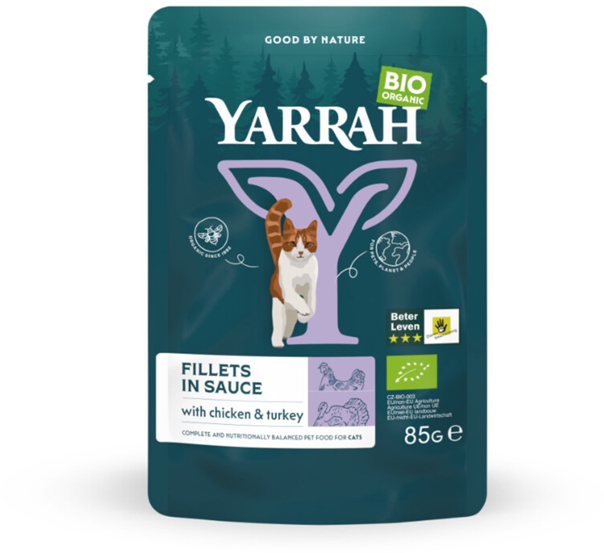 14x Yarrah Bio Kattenvoer Kalkoen 85 gr