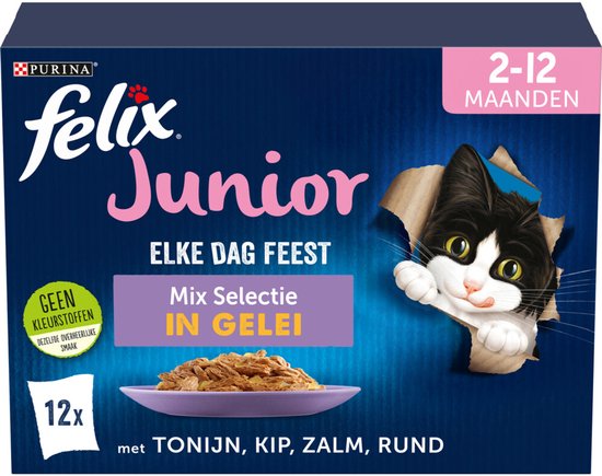 Felix Elke Dag Feest Mix Selectie in Gelei Junior - 12 x 85 gr