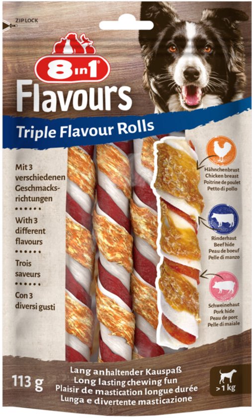 8in1 Triple Flavour Rolls - 6 x 3 stuks - Voordeelverpakking