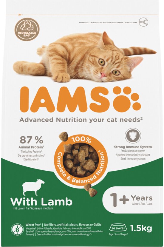 IAMS Kat Adult Lam - 4 x 1,5 kg - Voordeelverpakking