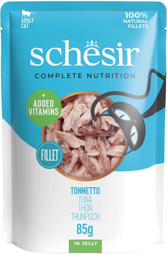 Schesir Kattenvoer Pouch Tonijn in Gelei - 12 x 85 gr - Voordeelverpakking