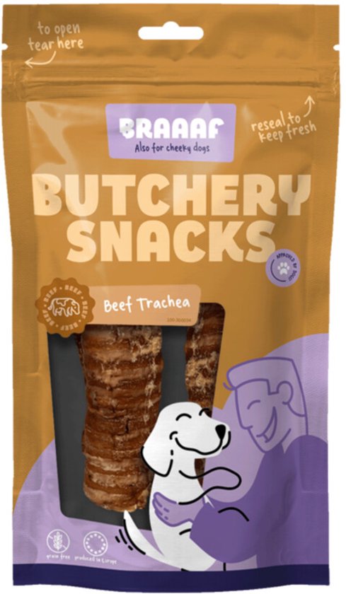 Braaaf Butchery Beef Trachea Hondensnack - 85 gr