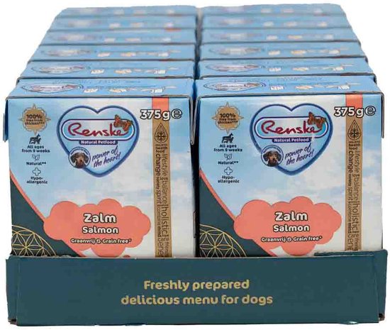 Renske Vers Graanvrij Tetra Hondenvoer Nat Zalm - 12 x 375 gr - Voordeelverpakking