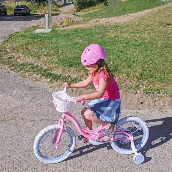 JOYSTAR Fairy Kinderfiets voor Meisjes - 18 Inch - Handrem - Mand - Zijwieltjes - Roze van JOYSTAR — afbeelding 2