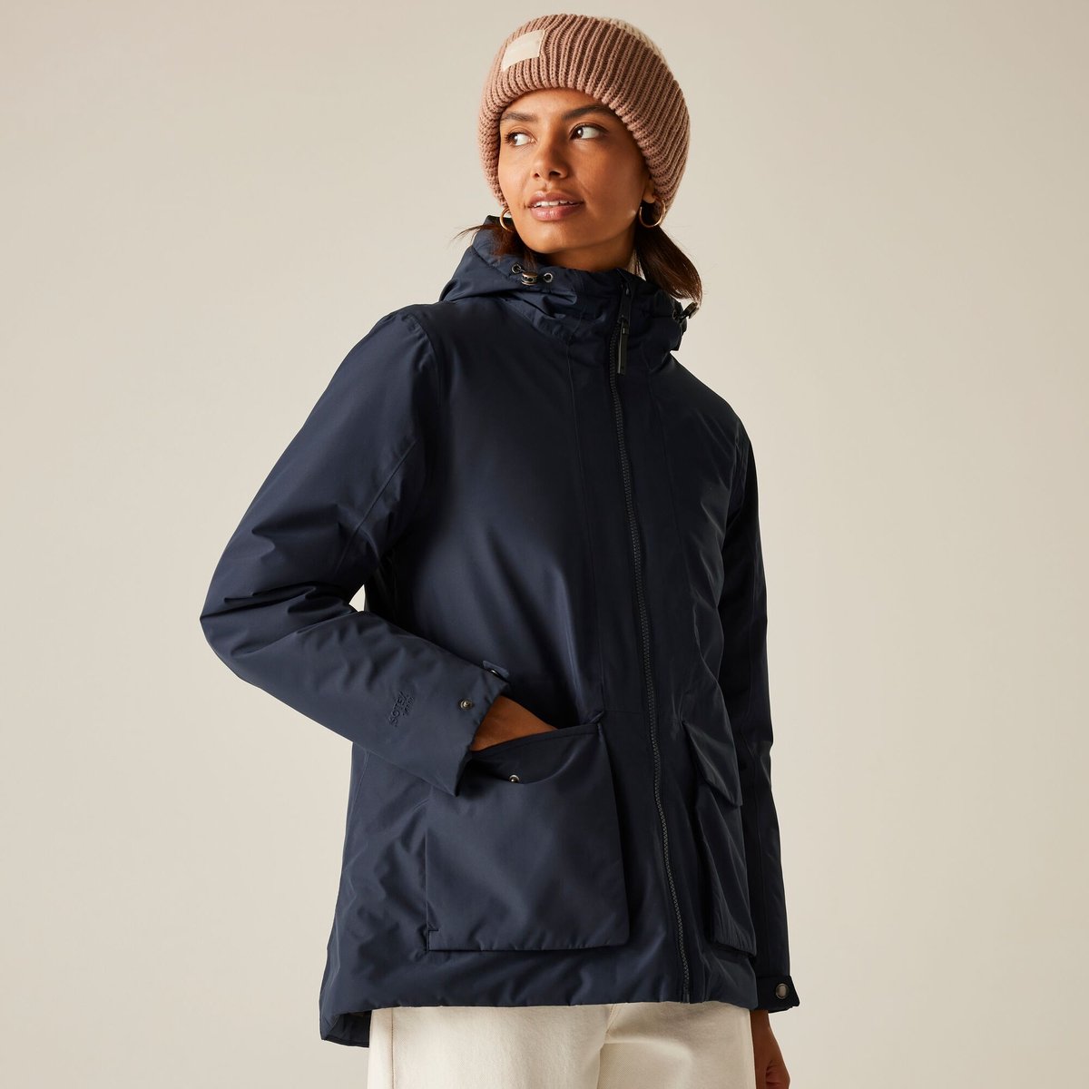 Melane waterdichte ademende isolerende jas met capuchon voor dames Blauw
