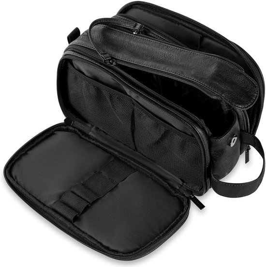 Trousse De Toilette Suspendue En Cuir Pour Homme – Kit De Voyage Rasage Dopp – Neuf Avec étiquettes