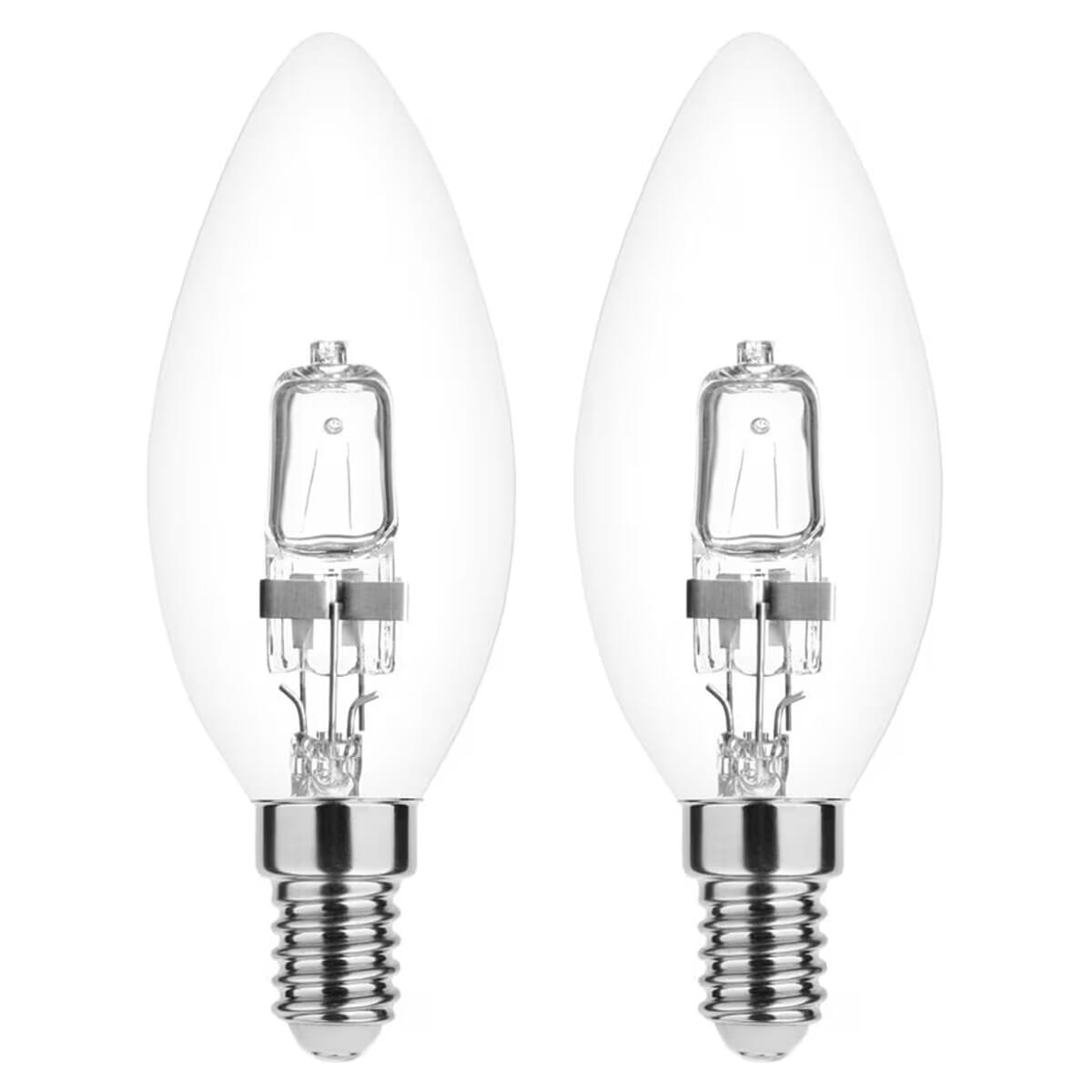 Modee E14 Halogeen Lamp Dimbaar 28W ECO - 370lm - 2700K - Warm Wit - ECO Halogeen Kaarslamp - 2 stuks