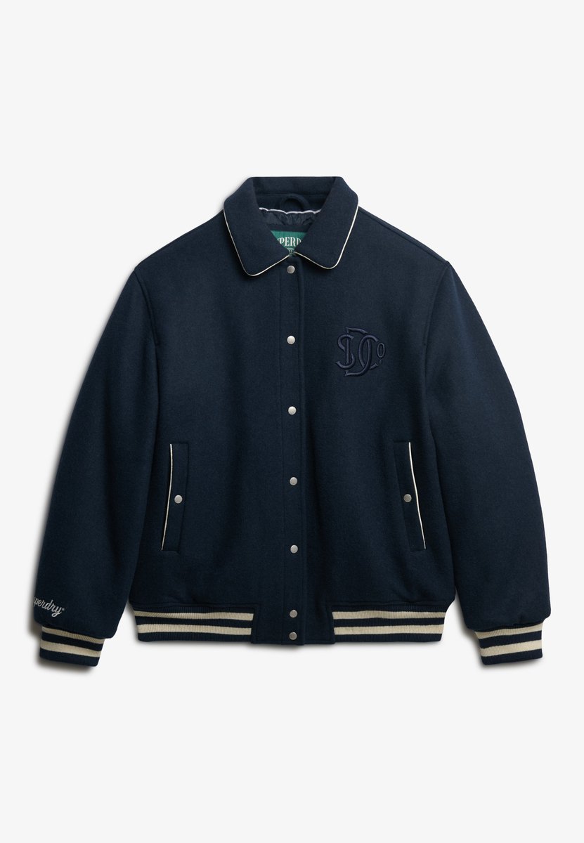 Superdry COUNTRY CLUB WOOL BOMBER Dames Jas Blueberry Marineblauw