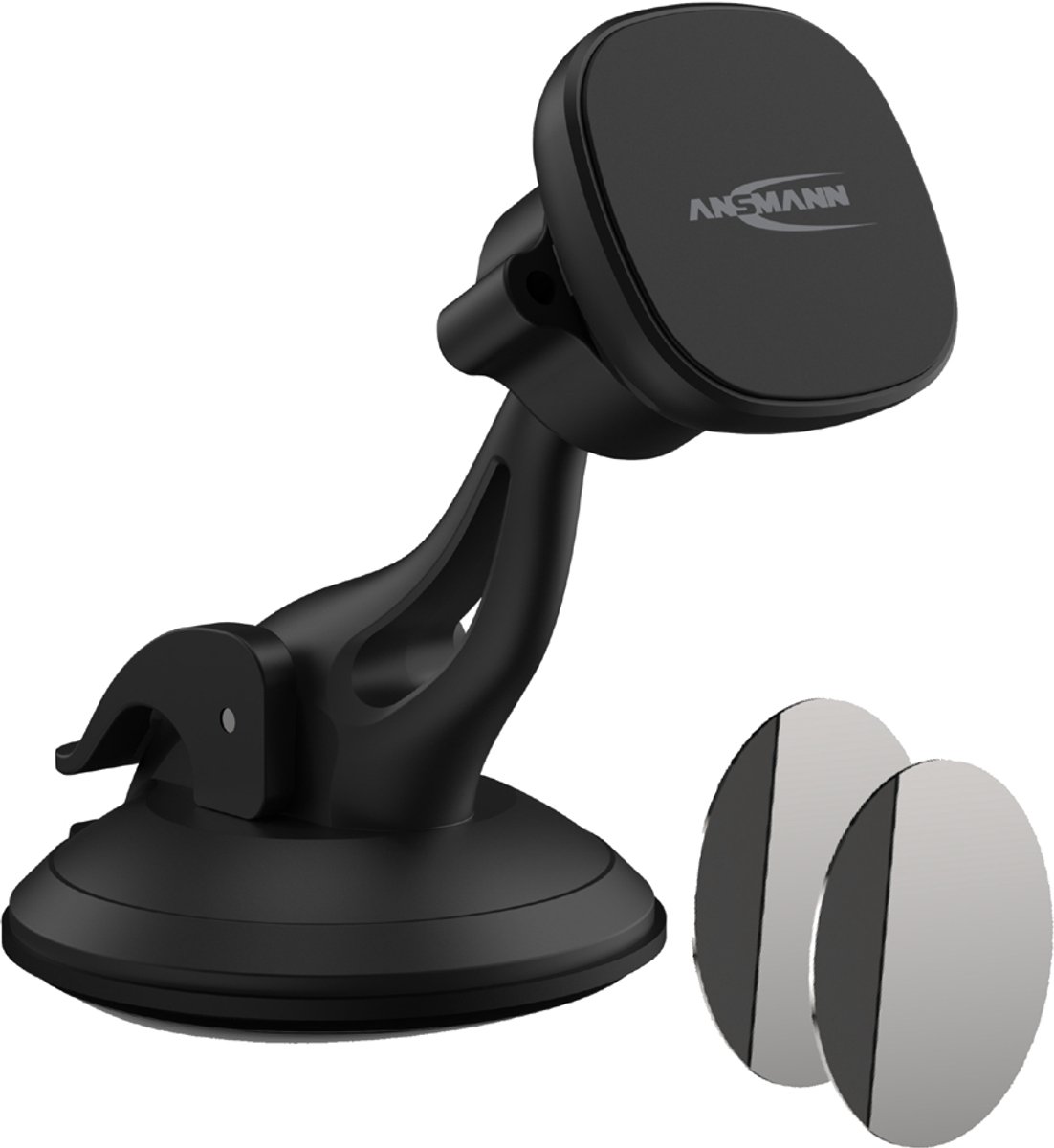 Ansmann autohouder voor smartphone met magnetisch windschermbevestiging.