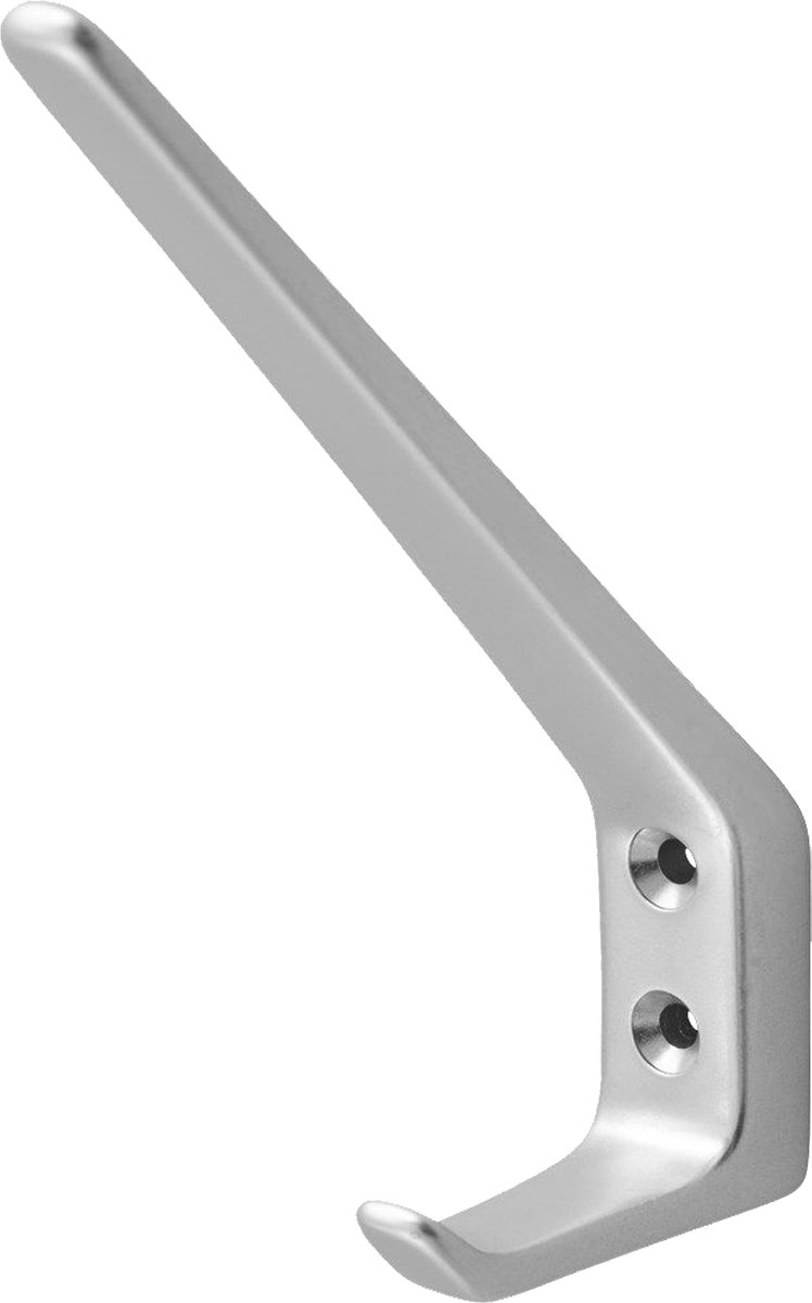 Differnz Hoed- en Jashaak Enkel - Uitvoering Aluminium F1 - Gemaakt van Aluminium - Functioneel Garderobebeslag voor de Wand - Verpakt per 1 Stuk - Gewicht 80 Gram - Kleur Aluminium F1