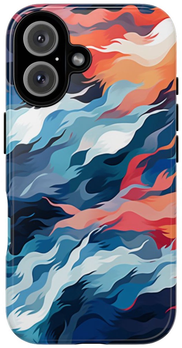 Abstracte Golvende Patronen – Telefoonhoesje Geschikt voor iPhone 16