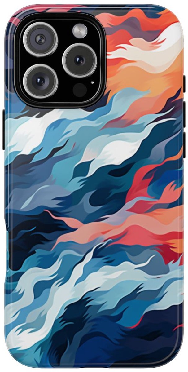 Abstracte Golvende Patronen – Telefoonhoesje Geschikt voor iPhone 16 Pro Max