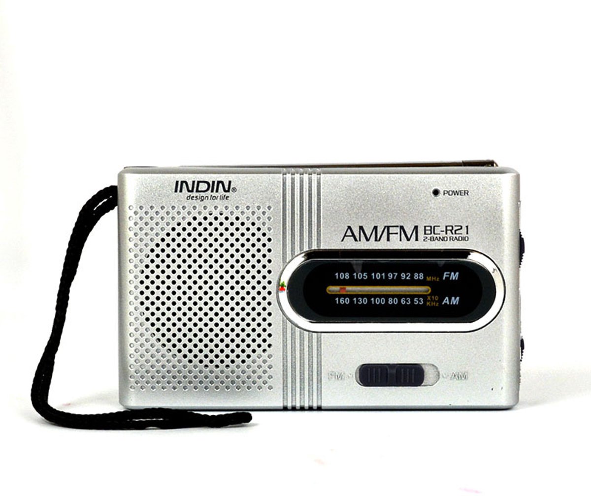 Noodbatterijradio - radio - Radio voor rampen - AM/FM-radio - Zakradio - Back-upradio voor stroomuitval - Zilver