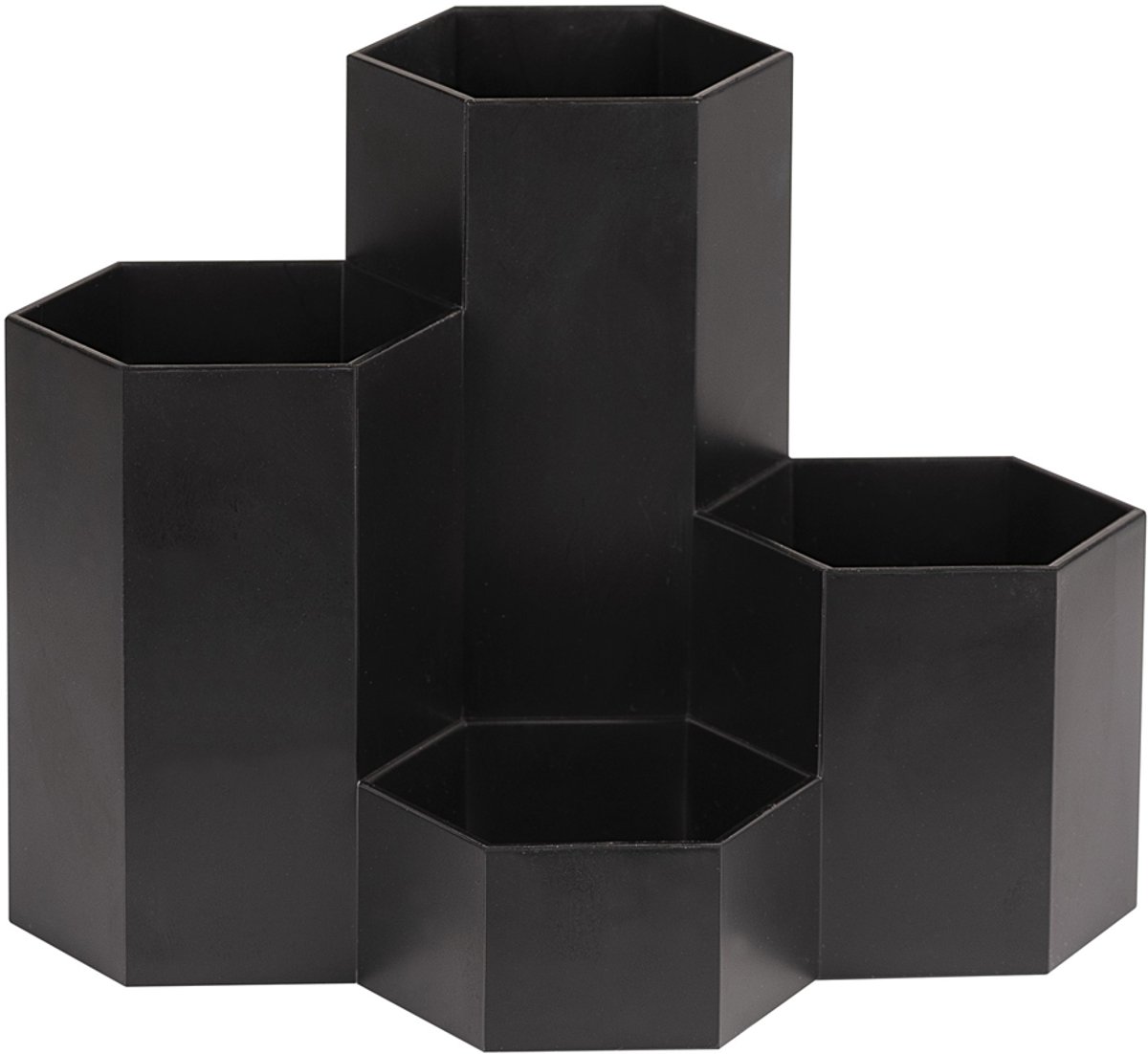 WEDO Pennenbakje HONEYCOMB, 4 vakken, PP, zwart