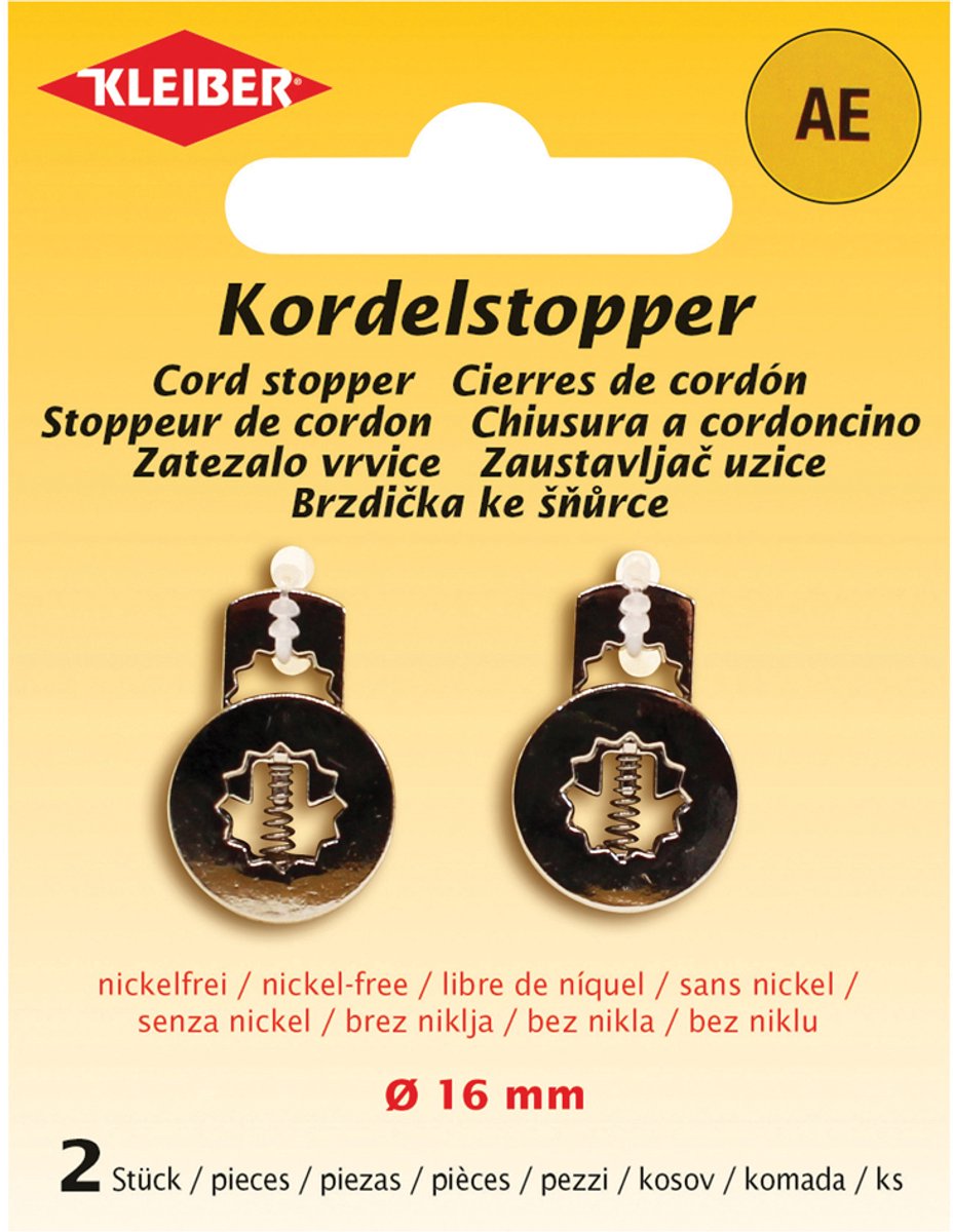 71152 Koordstoppers Zilver 16mm 2st.