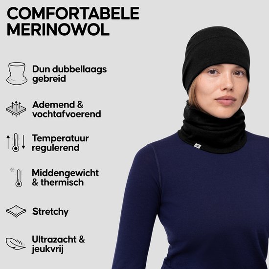 Colsjaal van merinowol voor heren in Zwart - €21.99