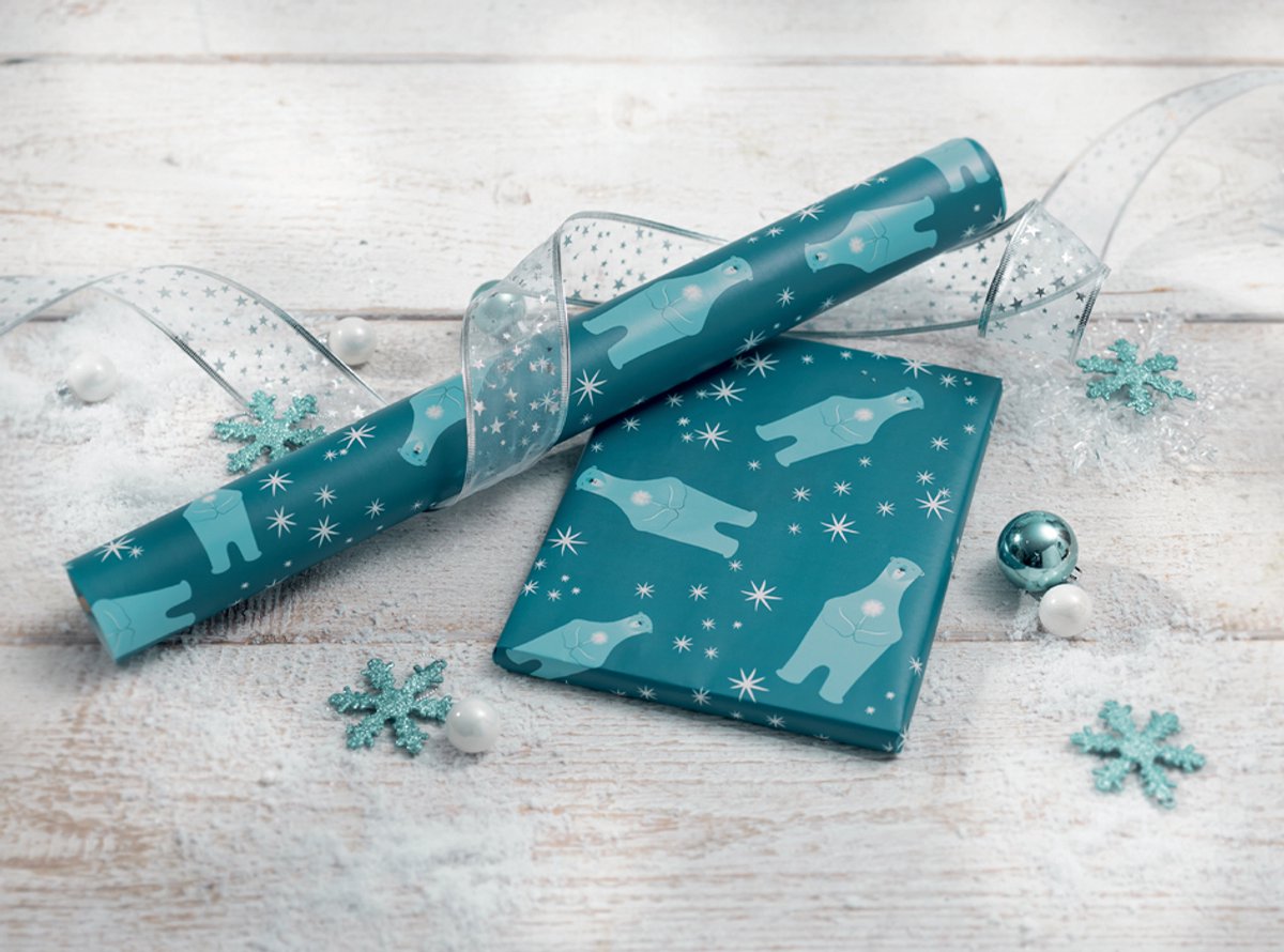 Kerstcadeaupapier Sigel - (goud) - glad papier - 80gr -