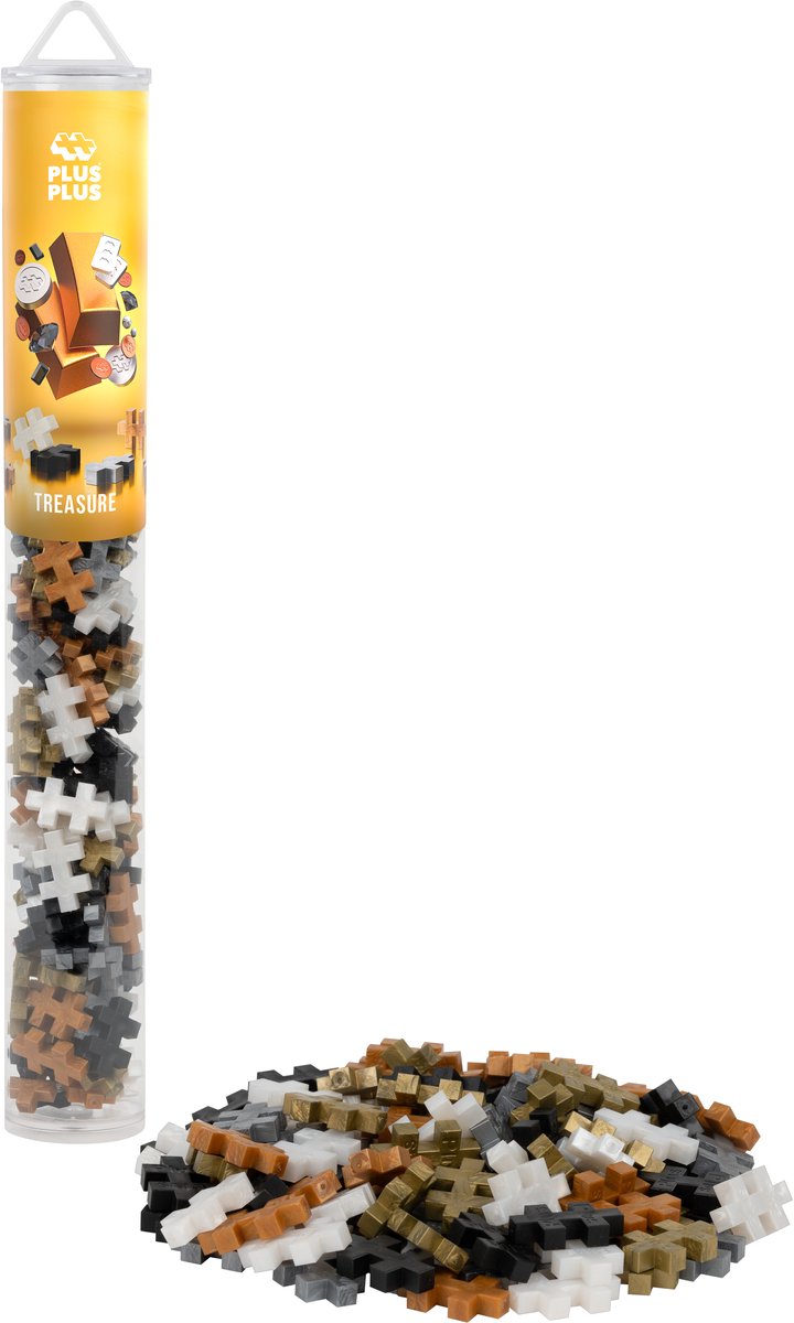 Plus-Plus Treasure Schat mix 100 delige bouwset Tube - 4320 - Bouwspeelgoed - Constructiespeelgoed - Set met bouwstenen - Vanaf 5 jaar