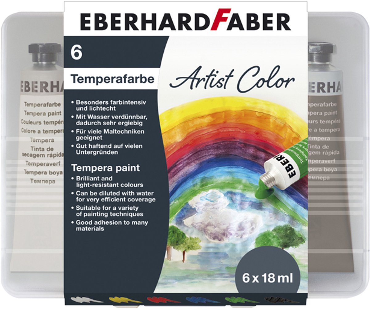 EBERHARD FABER tempera Artist Color, 10 tubes à 18 ml, kunststof etui