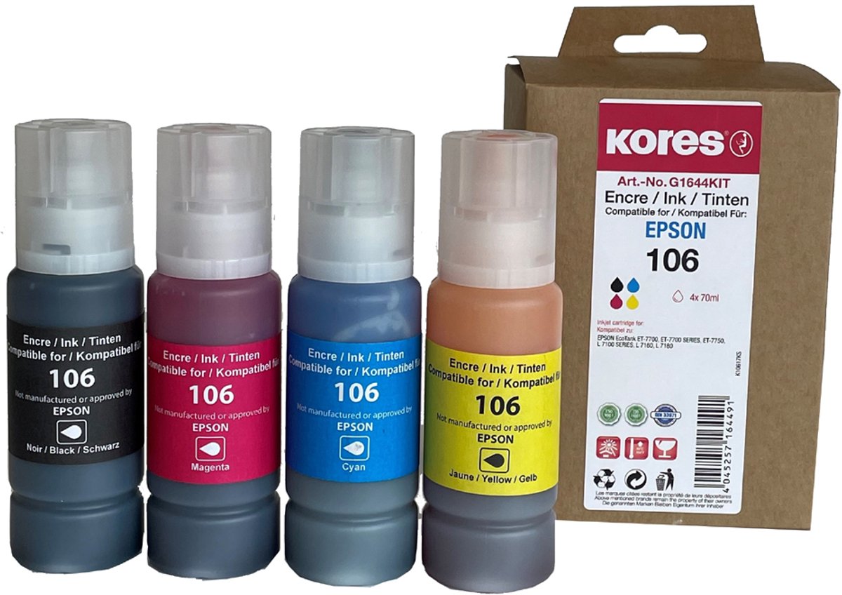 Kores Multi-Pack Inktfles G1642KIT vervangt EPSON 102