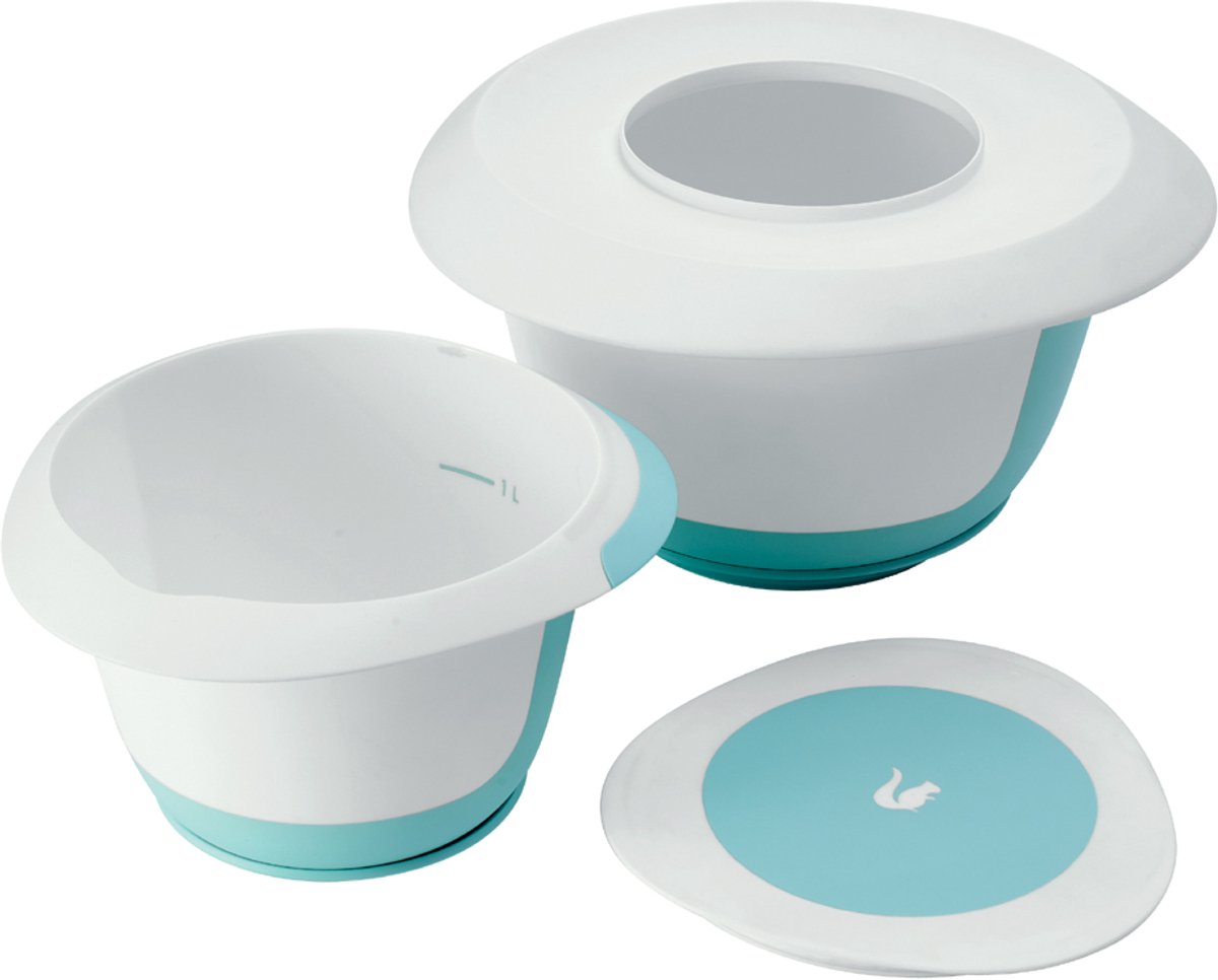 Mengkom Set 1,5 L + 3 L 27x27x15 Cm Marla Wit-aqua Keeeper 30090