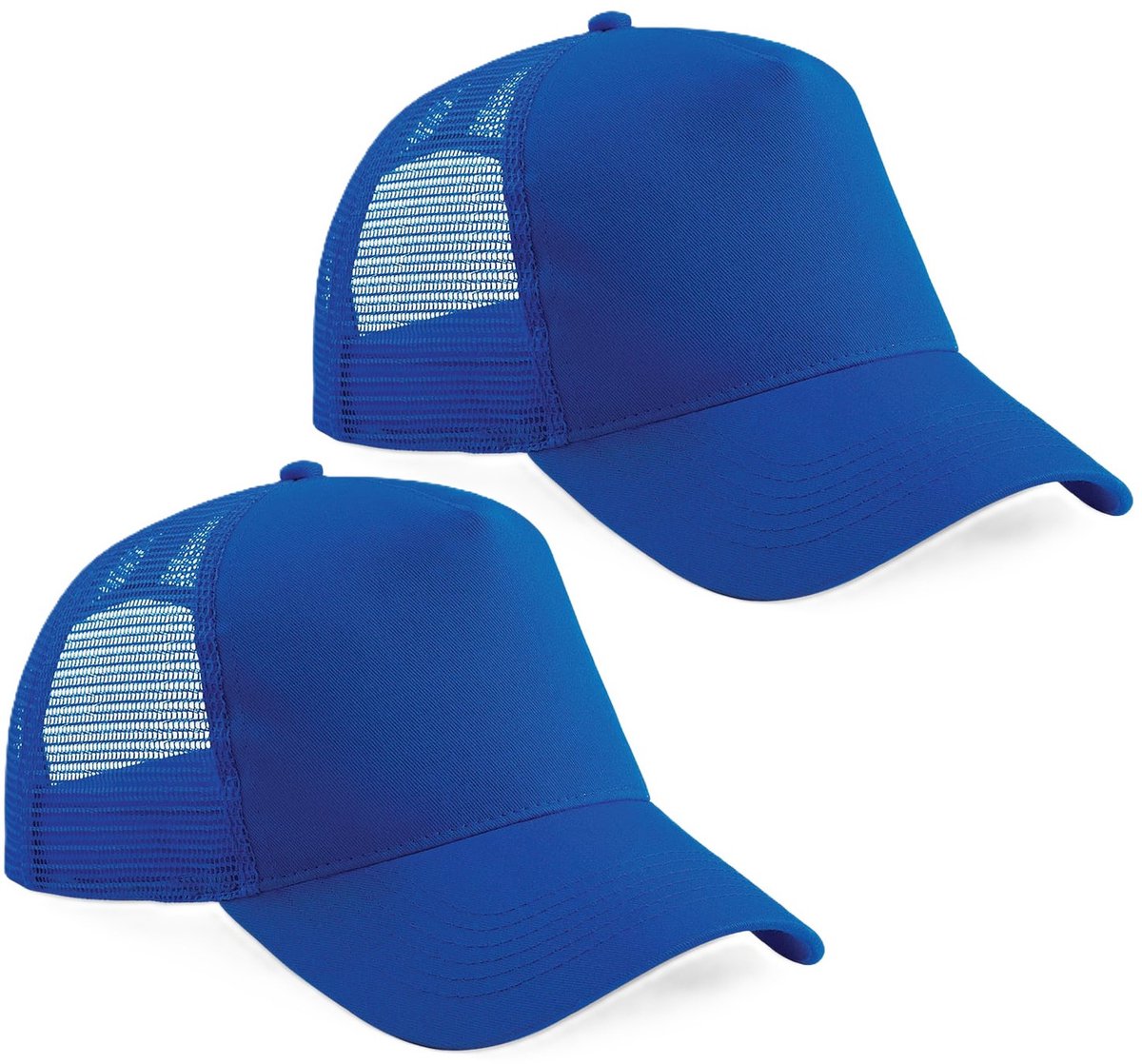 Truckers baseballcap - 5x - blauw - volwassenen - voordelige petjes/caps - verstelbaar