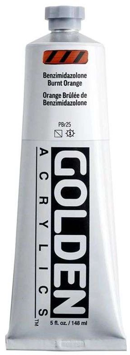 Golden Heavy Body Acrylverf Benzimidazolone Oranje Gebrand 148 ml