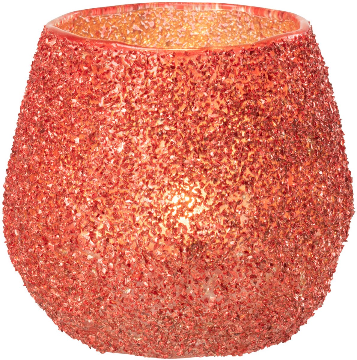 J-Line theelichthouder - glas - rood - small