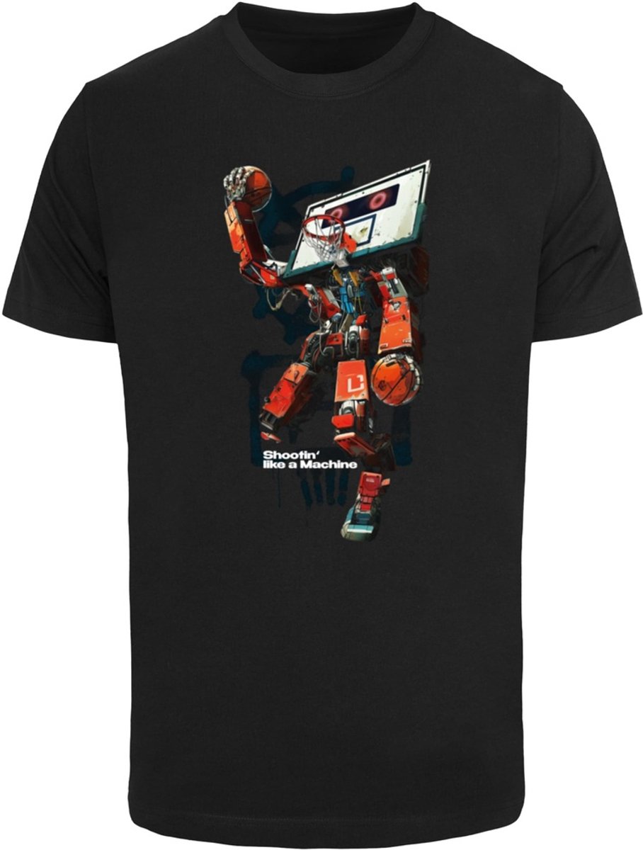 Mister Tee Bball Robot Heren T-shirt S Zwart