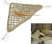 Hagedissenhangmat - Reptielenligstoel - Driehoekig 32*32*42cm - Reptielenmat - Habitatdecoratie - Hangmat met zuignappen - Geschikt voor kameleons, hagedissen, gekko's, slangen en schildpadden - Grijs
