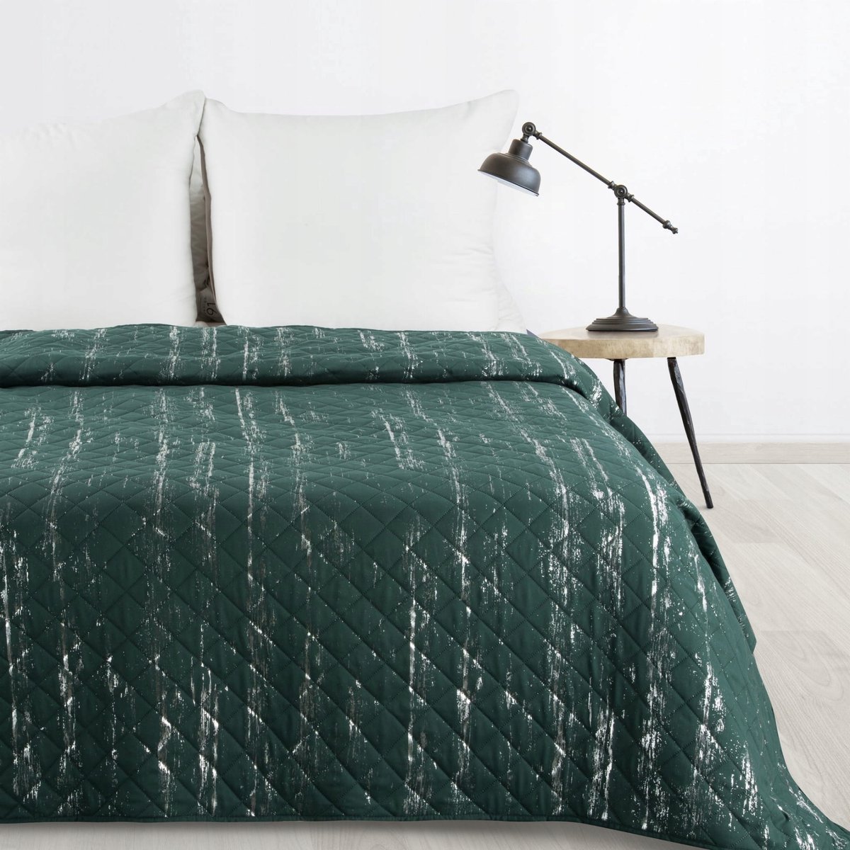 Pikée sprei BLINK 1 - 170x210 cm - Groen & Zilver