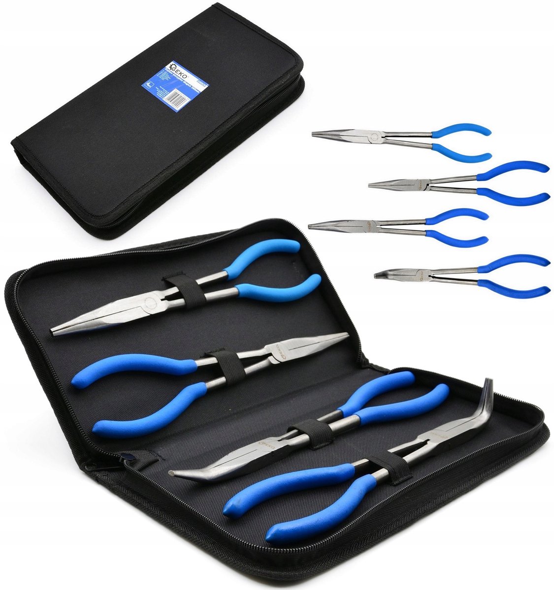 4x Lange Tangen 280 mm CrV - Professionele set