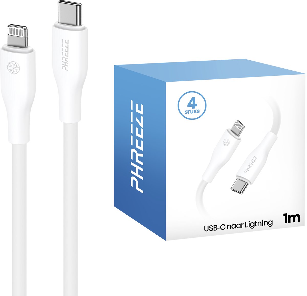 Oplaadkabel - Geschikt voor iPhone kabel - 4 pack - Soepel - Stevig - Lange levensduur - 1 meter