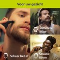 Collage van mannen die hun gezicht trimmen en scheren met de OneBlade Pro.