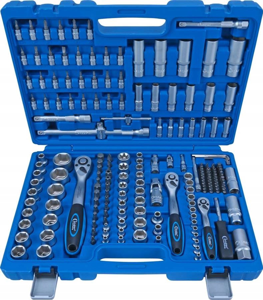 171-delige Doppenset met Ratels en Bits - 1/4", 3/8", 1/2"