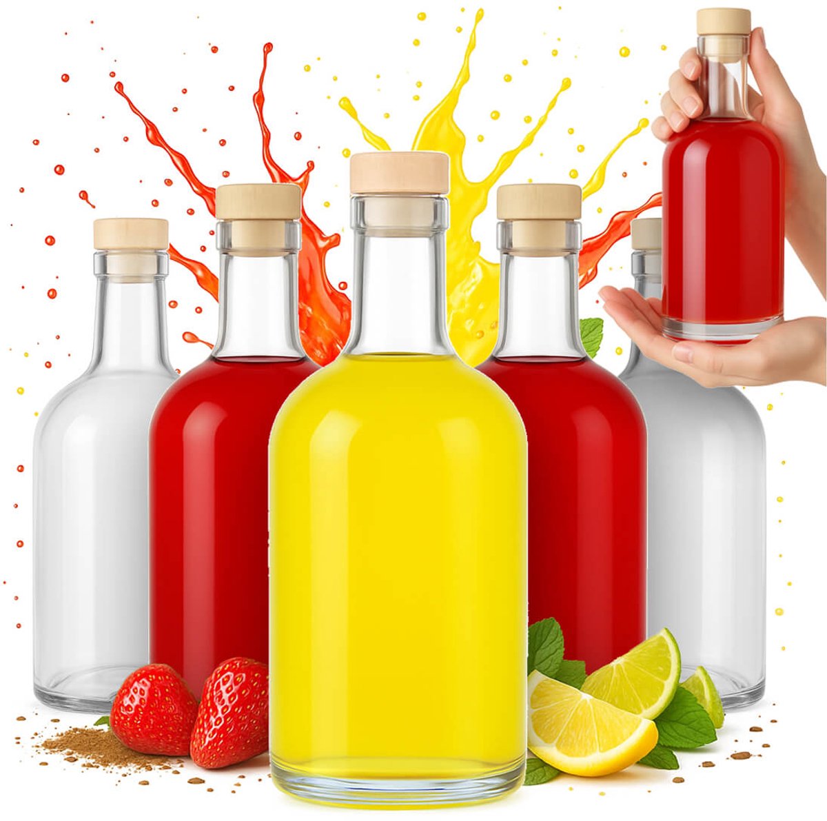 20x Glazen Fles Tadek 500ml met Kurk - Ideaal voor Dranken