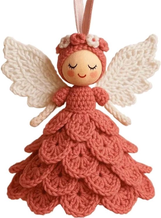 DIY Engel Ornament Haakpakket, Handgemaakte Garen Knutselset voor Beginners, Kerstboomversiering, Gehaakt Hangend Ornament voor Poppen, Warme Feestdecoratie voor Thuis 2025
