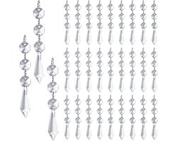 30 stuks kerstkristallen ornamenten - hangende ijspegelkristallen - acryl ornamentensnoer - 11 cm - kroonluchteraccessoires - hangende kerstboom - geschikt voor feestbenodigdheden, trouwlocaties, kerstboomversieringen - transparant