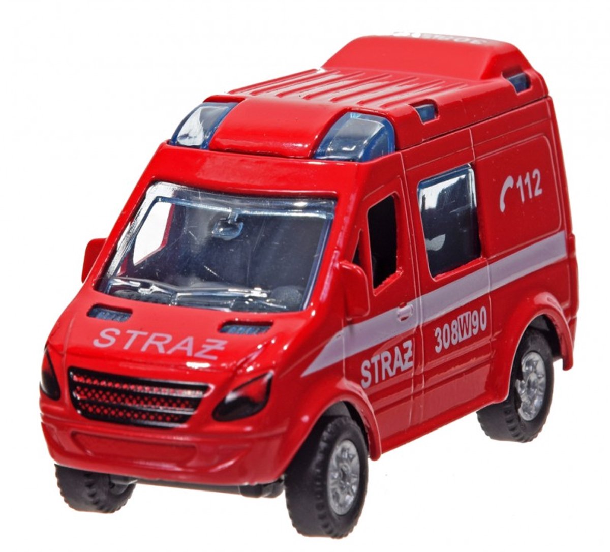 Hipo Mini Van Voertuigspeelgoed - Brandweer - 8cm