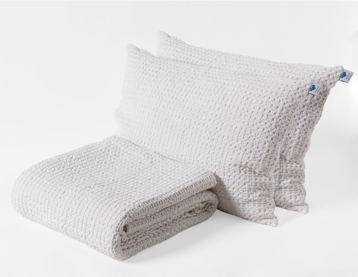 Vital Home Katoenen Bedsprei 240x240 cm Wit - Favo Design