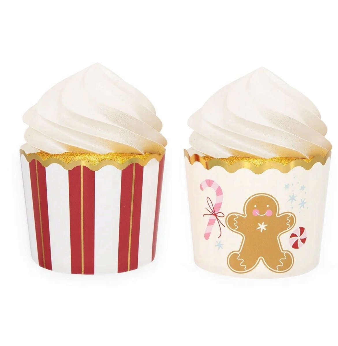 50 Kerst Muffinvormpjes - Goudkleurig Papier - Diameter 7cm