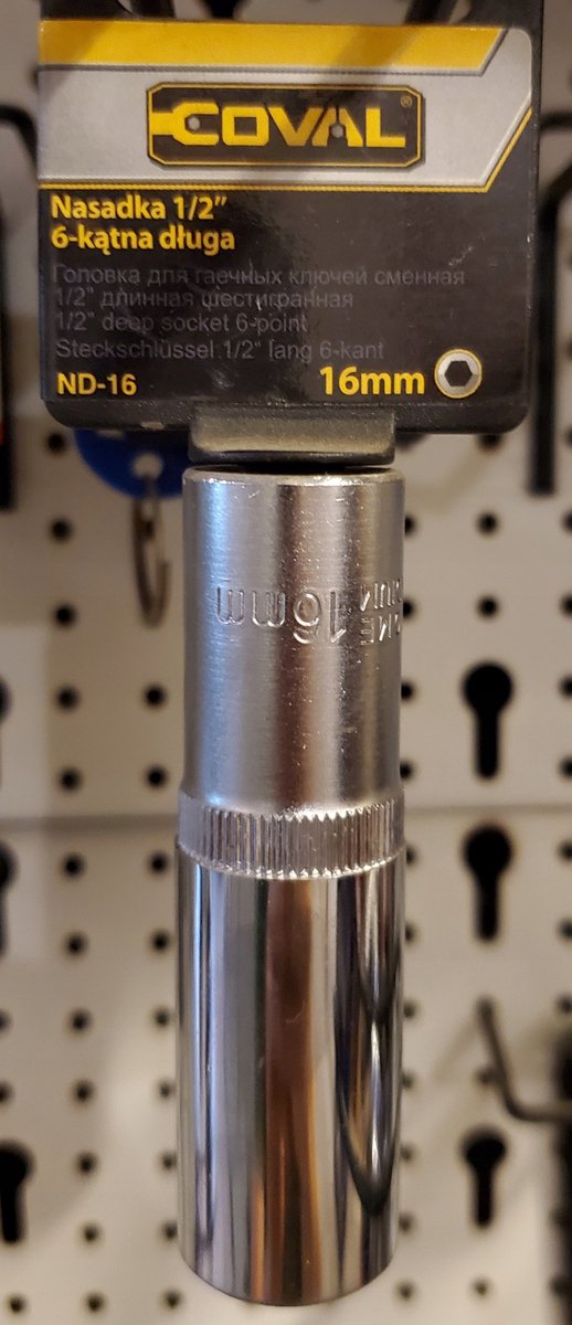 Lange 6-kant dop 1/2" 16,0 mm Coval CrV