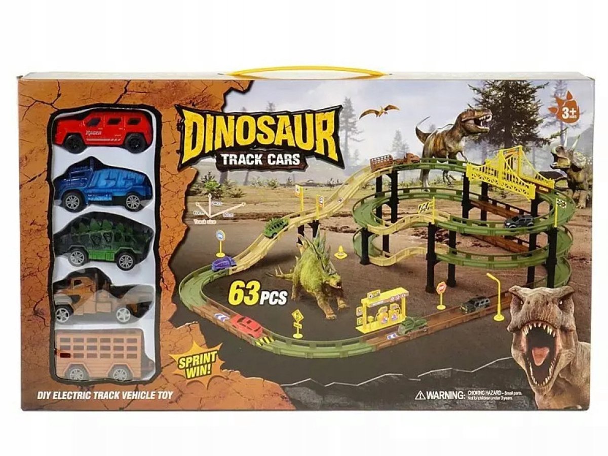 Nicola Toys Racebaan met 5 Voertuigen - 63 Delen
