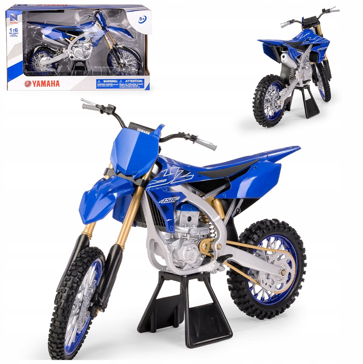 Nieuwe Ray Yamhaha YZ450F 1:6 Schalal Metalen Motorfiets Speelgoed