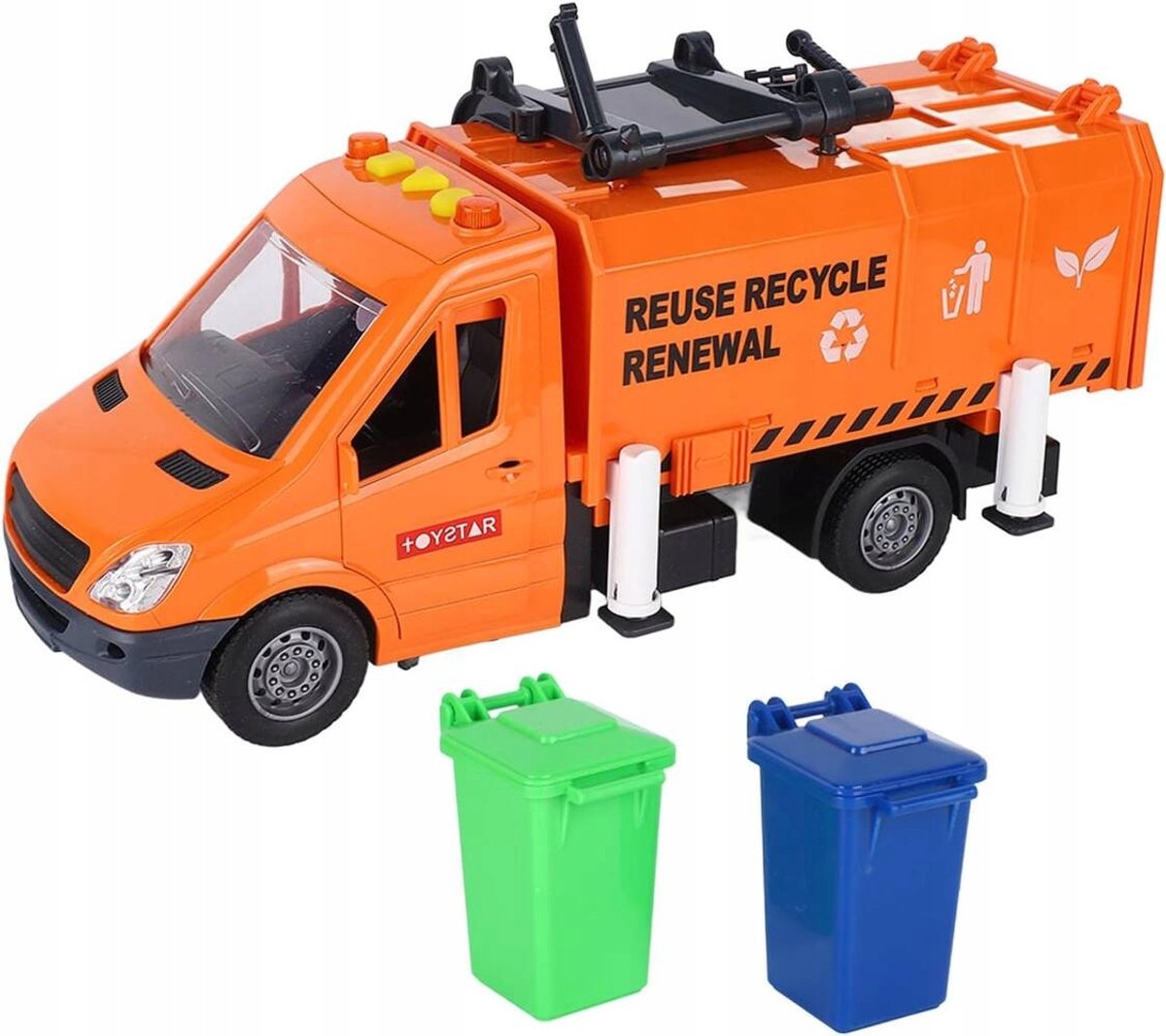 Speelgoed Vuilniswagen met Hefbare Container, Licht & Geluid