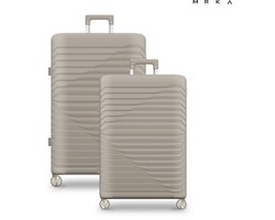 MRKA® Vienna - Reiskoffer duoset - 2-delig Kofferset (S + L) - Taupe - Kofferset - Koffersets - Koffers - Reisbagage - Valies - Lichtgewicht - Polypropyleen Koffer - TSA Slot - Cijferslot - 360° Wielen - Koffers Met Wielen - 38 Liter en 94 Liter