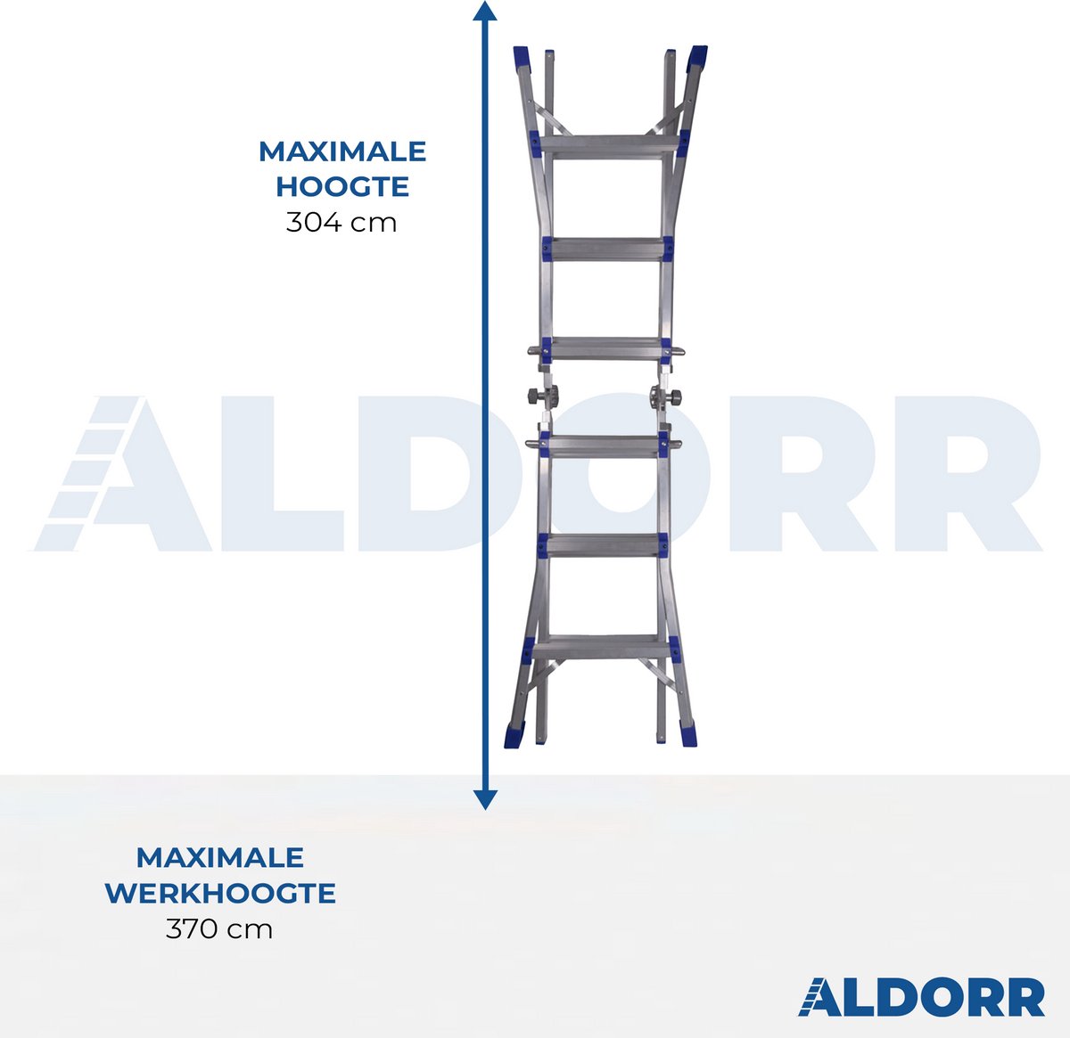 ALDORR Home - Multiladder Uitschuifbare Vouwladder 4x3 - 3,00 meter – foto 7